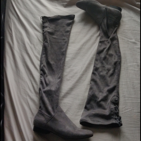 Missguided knee high shoes grey - Picture 3 of 4
